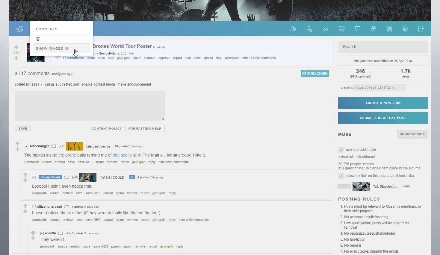 /r/muse Reddit theme redesign - Image 2